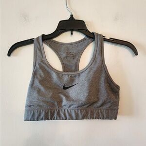 Nike grey dri fit sports bra size small